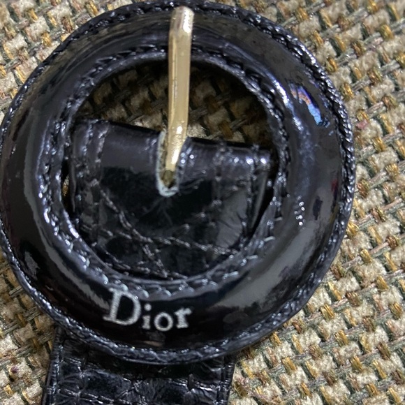 CHRISTIAN DIOR Vintage Patent Quilted Belt - Picture 12 of 15